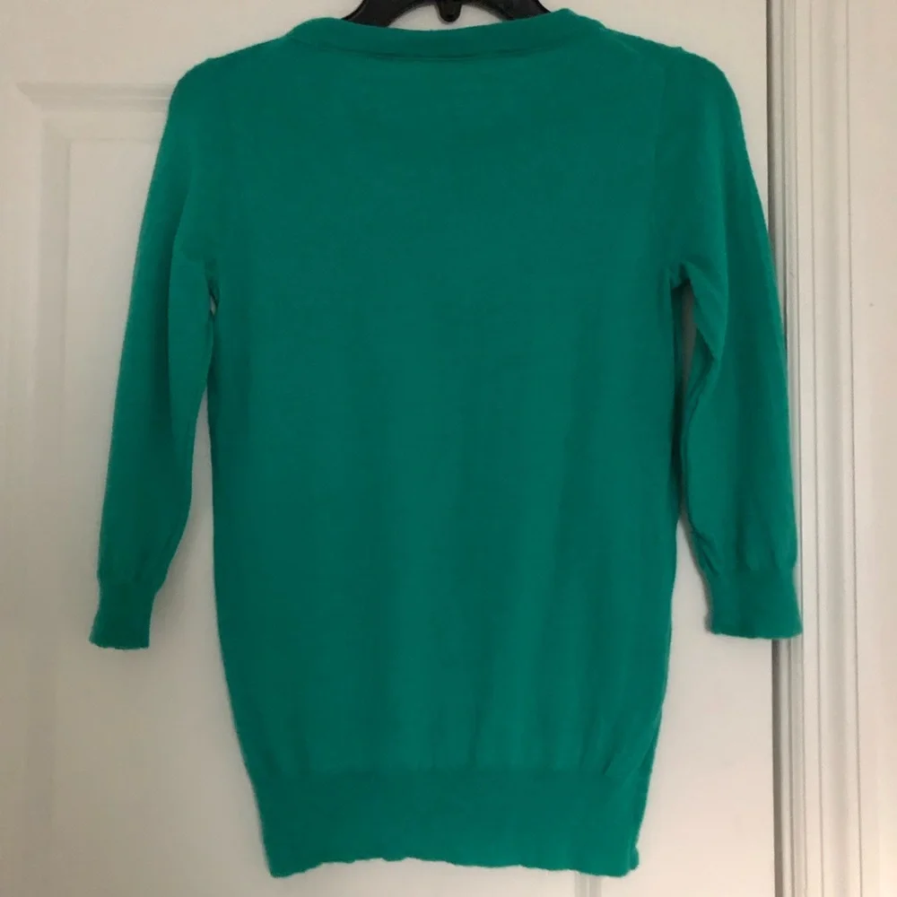 J. Crew Green 3/4 Length Sleeve Sweater